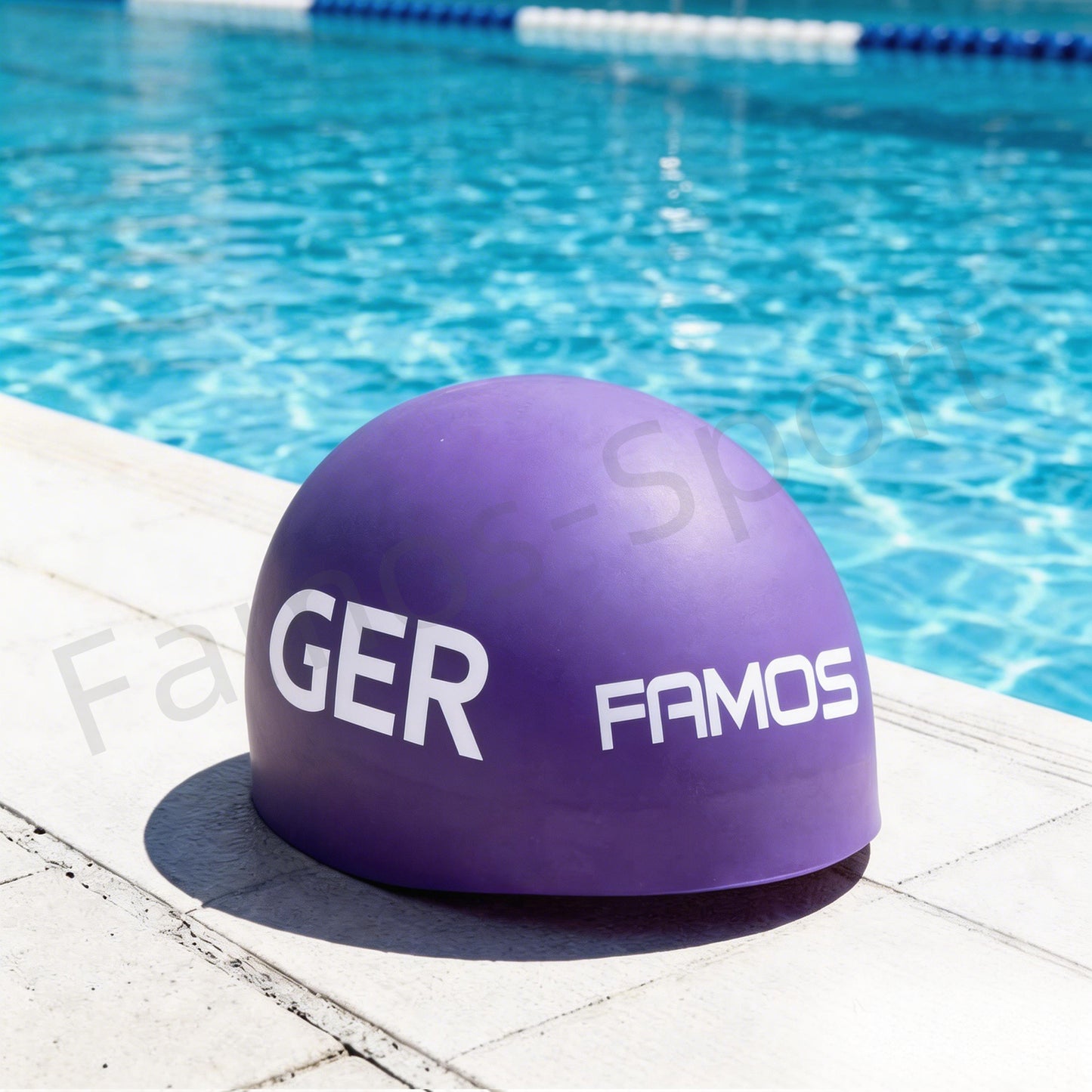 FAMOS 3D Badekappe Nahtlose Schwimmkappe Wettkampf Schwimmkappe Deutschland Flagge GER
