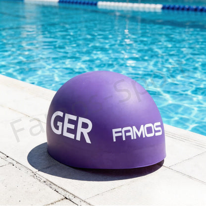 FAMOS 3D Badekappe Nahtlose Schwimmkappe Wettkampf Schwimmkappe Deutschland Flagge GER