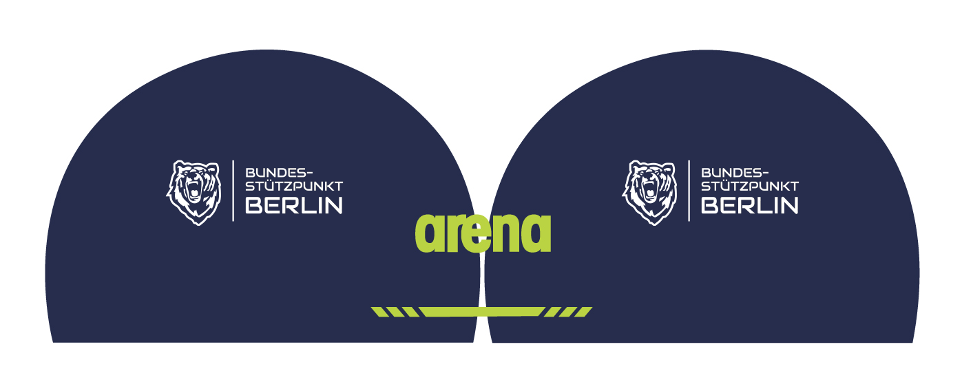 Berlin Stützpunkt Badekappe Verein Schwimmkappe Arena 3D Soft Kappe mit Namen Training Wettkampf