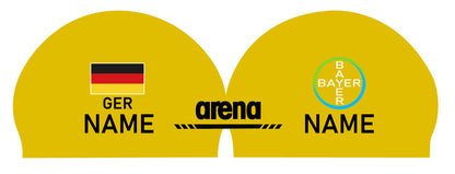 Personalisierte Schwimmkappe – mit Deutschland-Fahne, eigenem Namen & eigenem Vereinslogo – 000400 – ARENA 3D SOFT WETTKAMPF BADEKAPPE DEUTSCHLANDKAPPE / DEUTSCHLAND BADEKAPPE