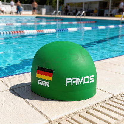 FAMOS 3D Badekappe Schwimmkappe Wettkampfbadekappe 国旗