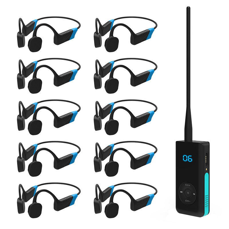 Knochenschall-Kopfhörer · Trainingskopfhörer · Trainingsfunkgerät · IPX69 wasserdicht · Bluetooth · MP3 · Speicherkarte