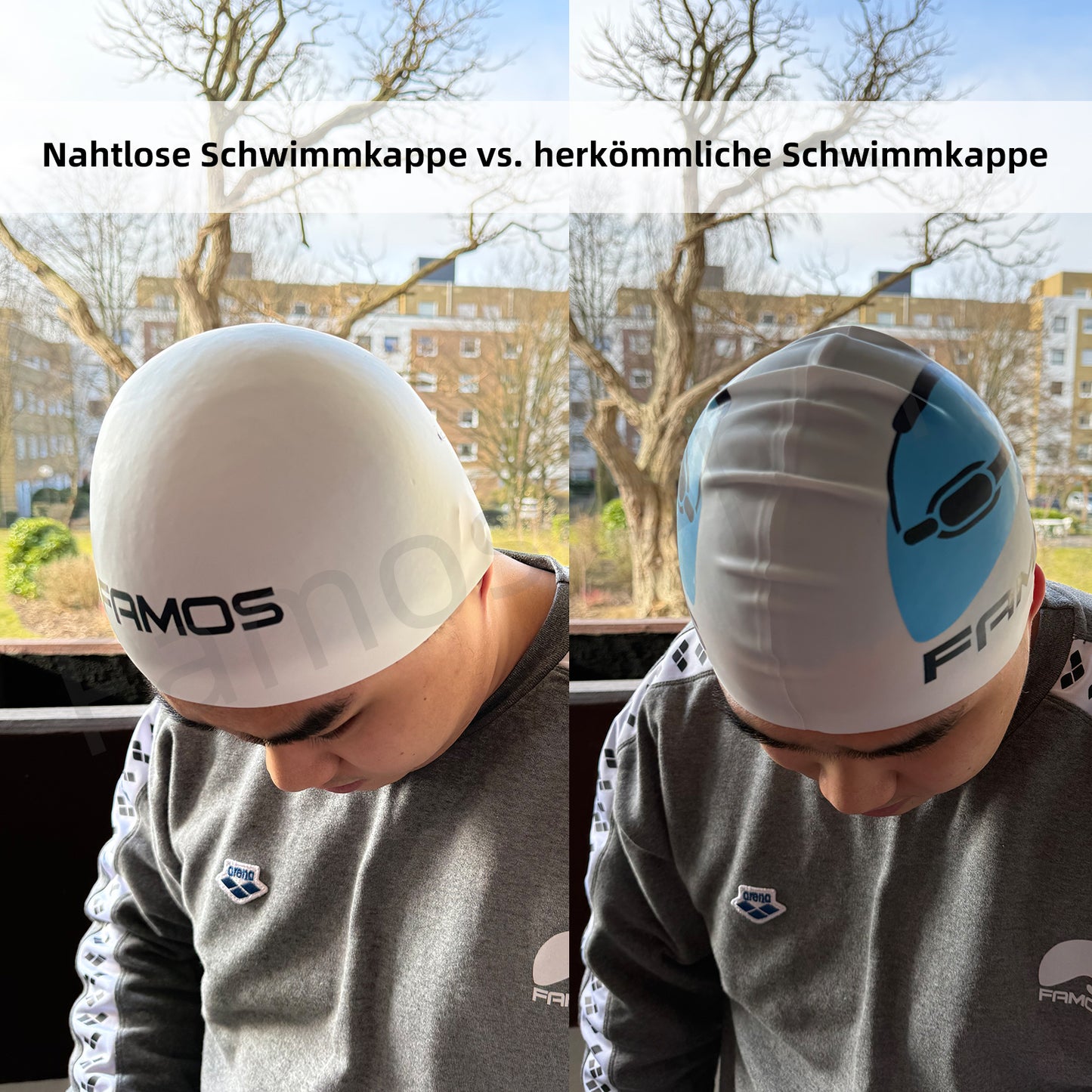 FAMOS 3D Badekappe Schwimmkappe Wettkampfbadekappe 国旗