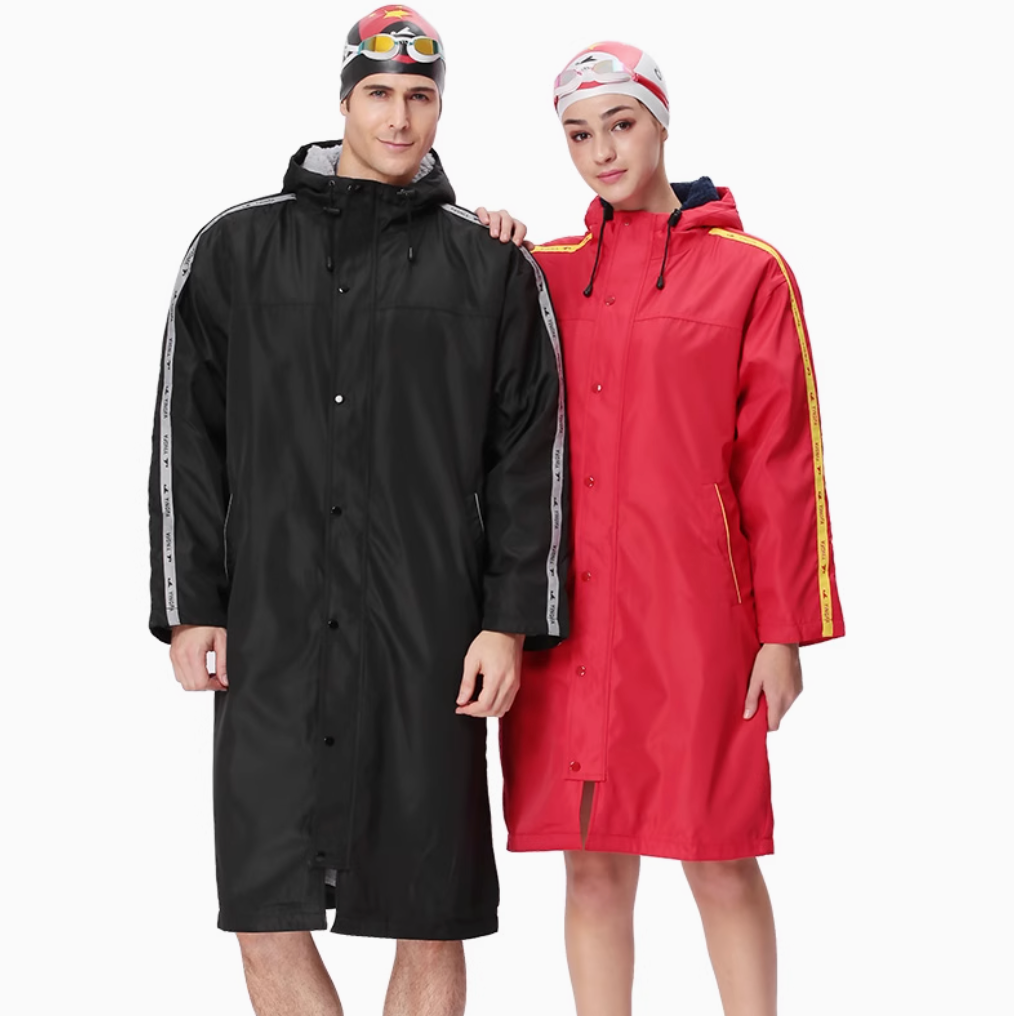 YINGFA Wärmemantel Schwarz Rot Dunkellila Unisex für Schwimmer und Triathleten