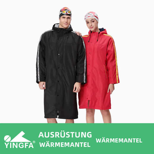 YINGFA Wärmemantel Schwarz Rot Dunkellila Unisex für Schwimmer und Triathleten