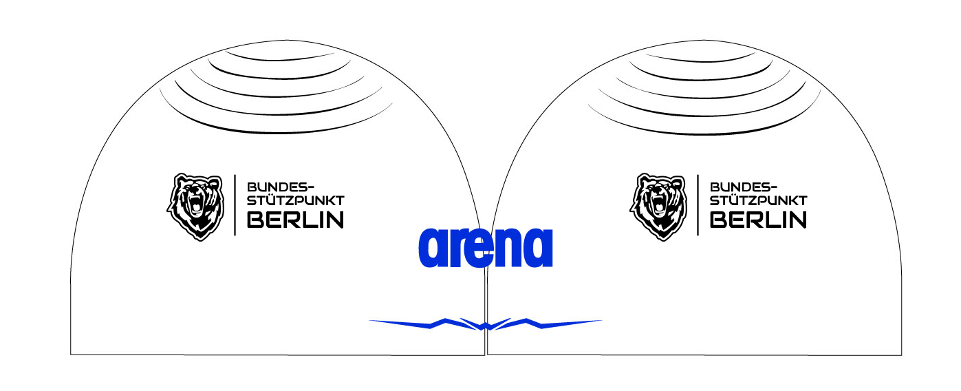 Berlin Stützpunkt Badekappe Verein Schwimmkappe Arena Aquaforce Wave Kappe mit Namen Training Wettkampf