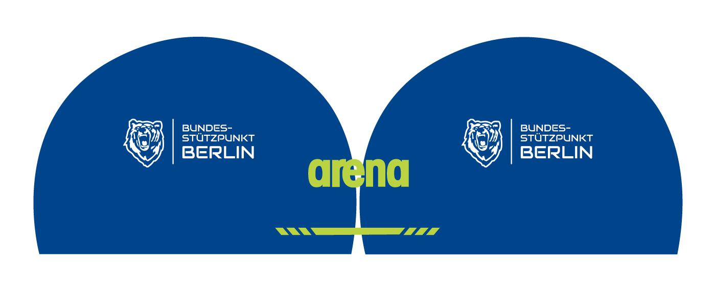 Berlin Stützpunkt Badekappe Verein Schwimmkappe Arena 3D Soft Kappe mit Namen Training Wettkampf