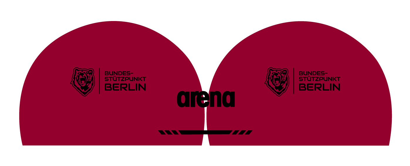 Berlin Stützpunkt Badekappe Verein Schwimmkappe Arena 3D Soft Kappe mit Namen Training Wettkampf