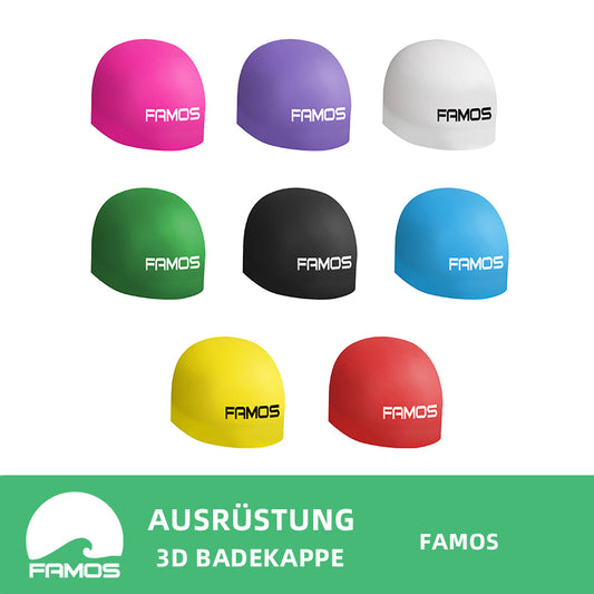 FAMOS 3D Badekappe Schwimmkappe Wettkampfbadekappe