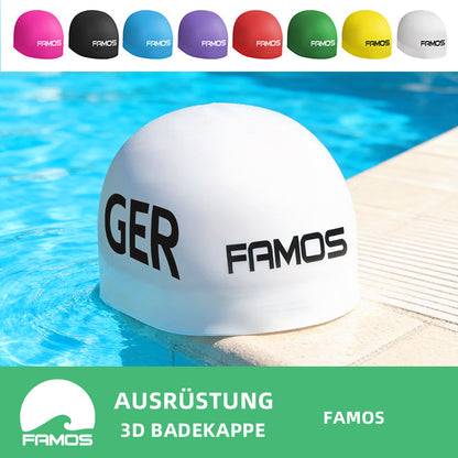 FAMOS 3D Badekappe Nahtlose Schwimmkappe Wettkampf Schwimmkappe Deutschland Flagge GER