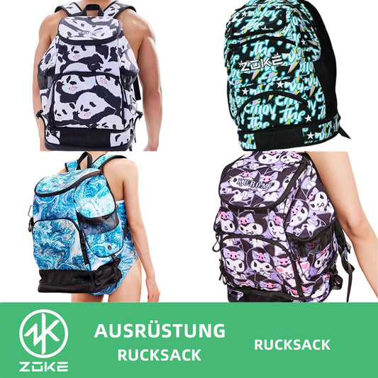 ZOKE Schwimmrucksack Schwimmtasche Rucksack Training verschiedenen Farbe Blau Panda Sport Kuromi
