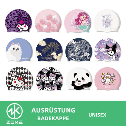 ZOKE Badekappe Silicon verschiedenen Farbe Muster Drachen Panda Ente Hund